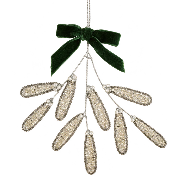 Beaded Mistletoe Hanging Decoration