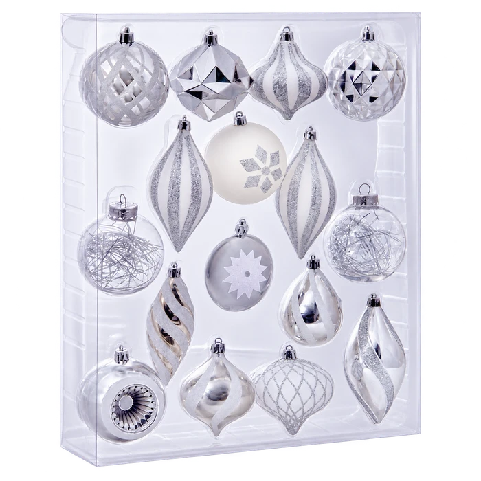 Frosted Pearl Bauble 16 Piece Feature Set